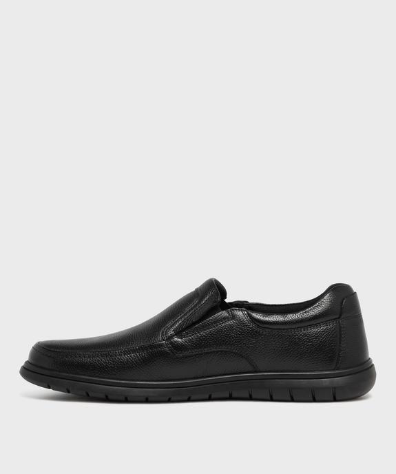 Mocassin slip-on confort dessus cuir homme - G'Flex vue3 - G'FLEX - GEMO