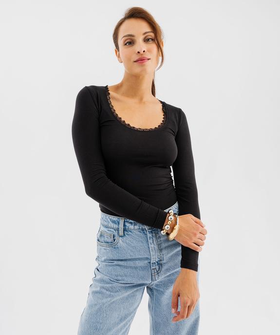Tee-shirt thermique à manches longues et col rond femme vue1 - GEMO(HOMWR FEM) - GEMO