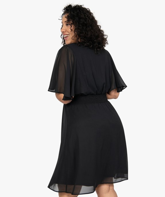 Robe femme grande taille en voile à taille smockée  vue3 - GEMO (G TAILLE) - GEMO