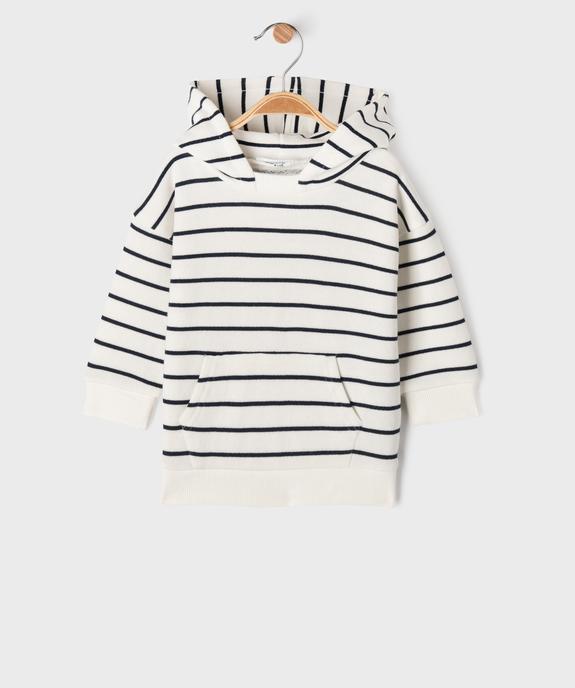 Sweat bébé garçon à rayures avec capuche vue5 - GEMO(BEBE DEBT) - GEMO