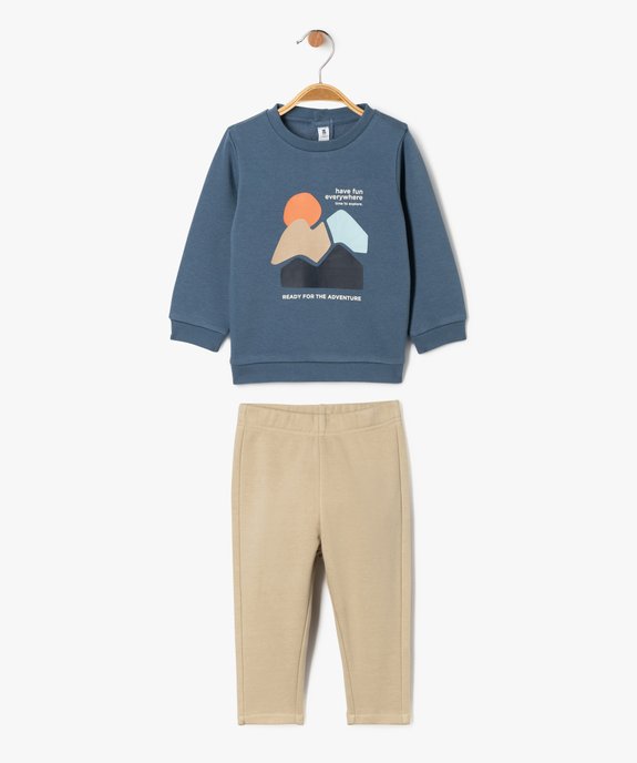Ensemble 2 pièces sweat et pantalon en molleton bébé garçon vue1 - GEMO 4G BEBE - GEMO