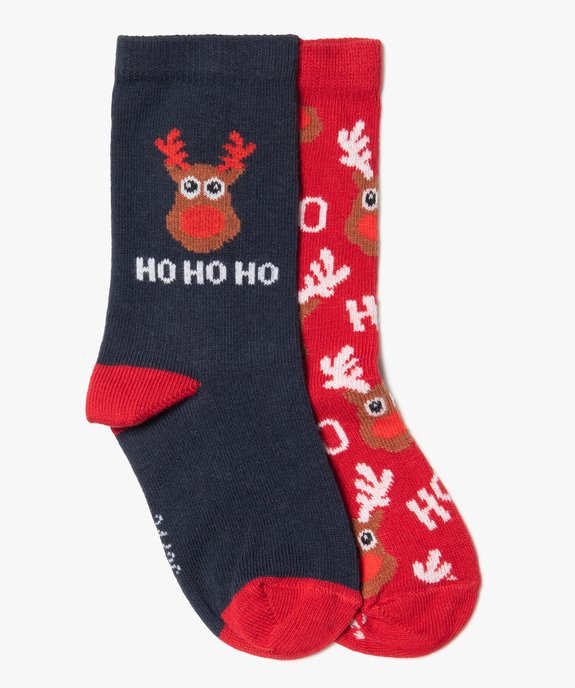 Chaussettes tige haute motif rennes de Noël (lot de 2) vue1 - GEMO (ENFANT) - GEMO