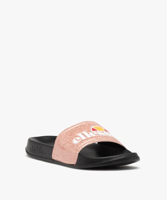 Mules de piscine femme avec dessus pailleté et logo- Ellesse vue2 - ELLESSE - GEMO