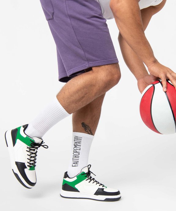 Baskets homme colorées semi-montantes à lacets vue1 - GEMO (SPORTSWR) - GEMO