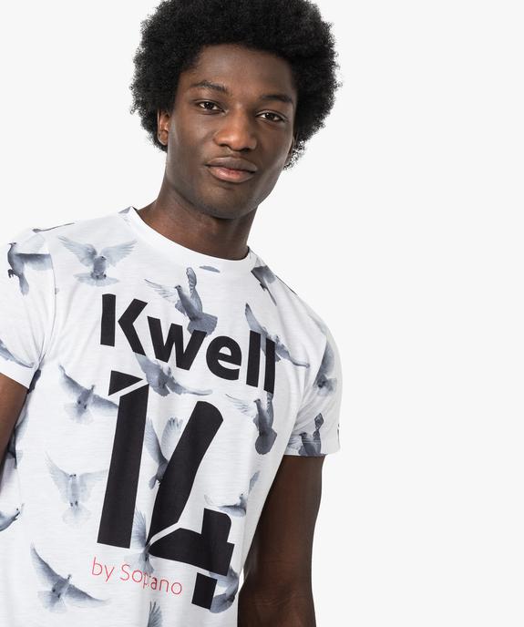 Tee-shirt à manches courtes imprimé colombes - Kwell vue2 - KWELL - GEMO