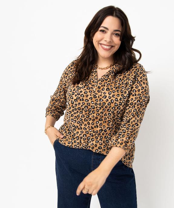 Tee-shirt femme grande taille à manches 3/4 imprimé vue1 - GEMO 4G GT - GEMO