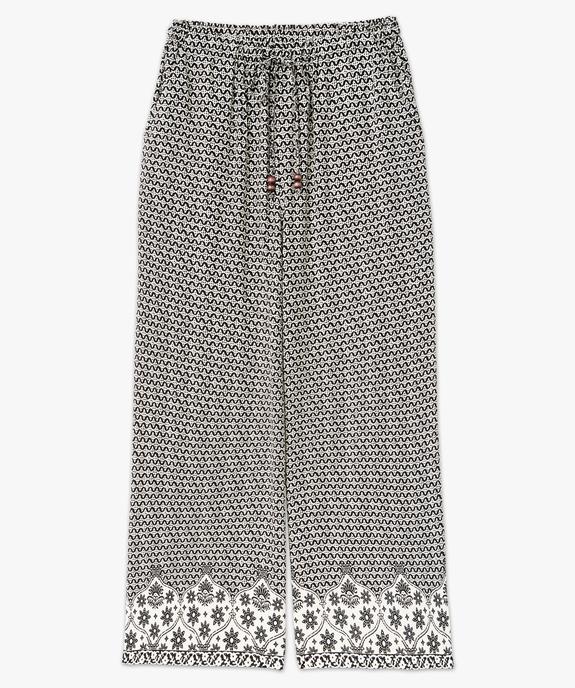 Pantacourt large et fluide imprimé femme vue4 - GEMO 4G FEMME - GEMO