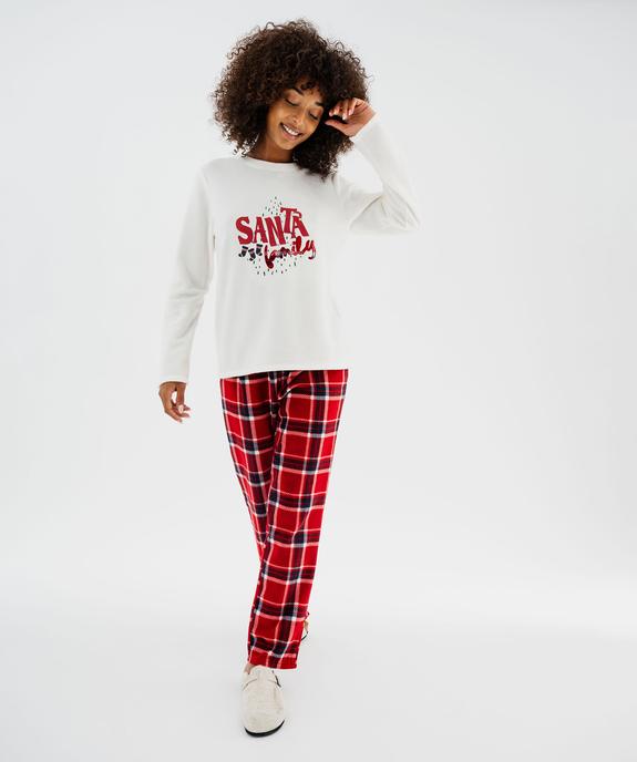 Pyjama en maille polaire spécial Noël femme vue2 - GEMO(HOMWR FEM) - GEMO