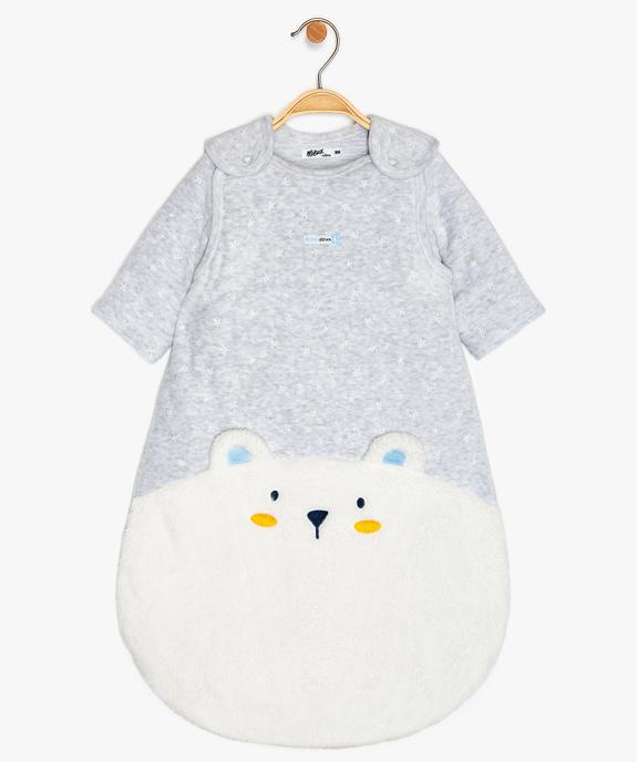 Gigoteuse bébé garçon à manches amovibles avec motif ourson vue1 - GEMO 4G BEBE - GEMO