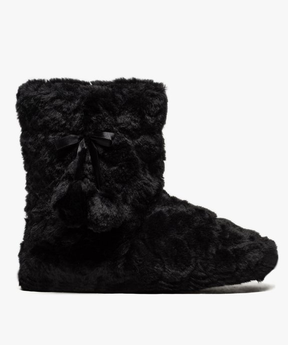 Chaussons femme en forme de boots à pompons vue1 - GEMO(HOMWR FEM) - GEMO