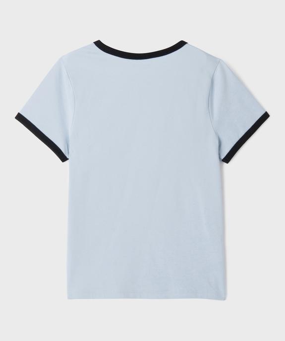 Tee-shirt manches courtes en jersey de coton imprimé fille vue3 - GEMO 4G FILLE - GEMO