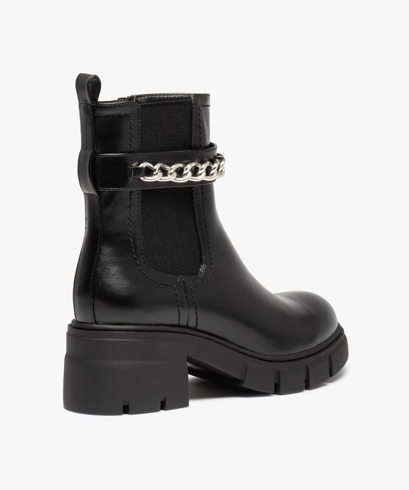 Boots femme à semelle crantée et bride avec chaine vue4 - GEMO(URBAIN) - GEMO