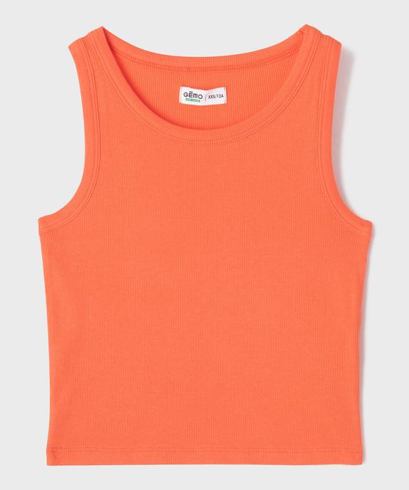 Débardeur court en maille côtelée fille vue1 - GEMO 4G FILLE - GEMO