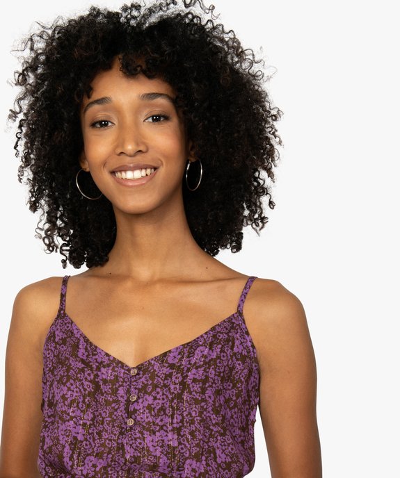Blouse femme à fines bretelles et motif floral vue2 - GEMO(FEMME PAP) - GEMO