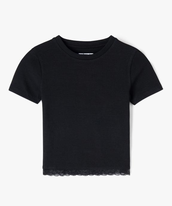 Tee-shirt à manches courtes avec bas en dentelle fille vue2 - GEMO (JUNIOR) - GEMO