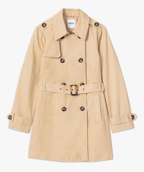 Trench court femme avec ceinture vue4 - GEMO(FEMME PAP) - GEMO