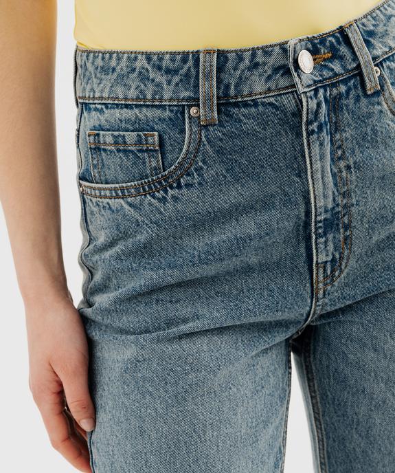 Jean Cropped Straight taille haute coloris délavé femme vue2 - GEMO 4G FEMME - GEMO