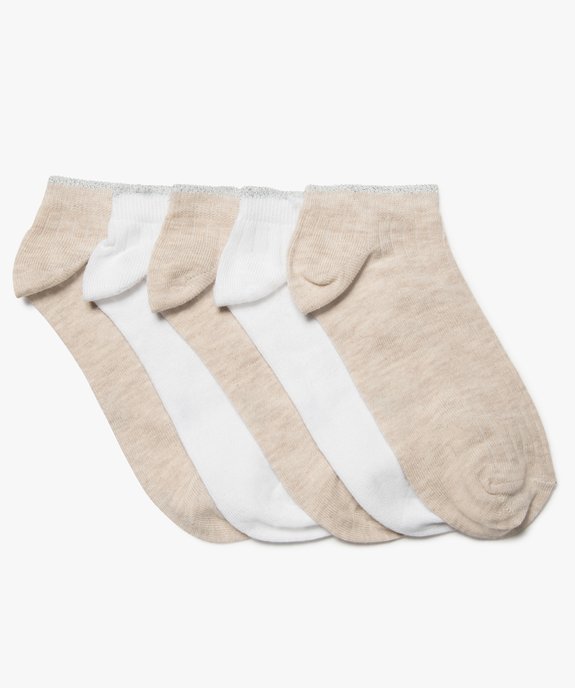 Chaussettes femme courtes à côtes finition pailletée (lot de 5) vue1 - GEMO(HOMWR FEM) - GEMO