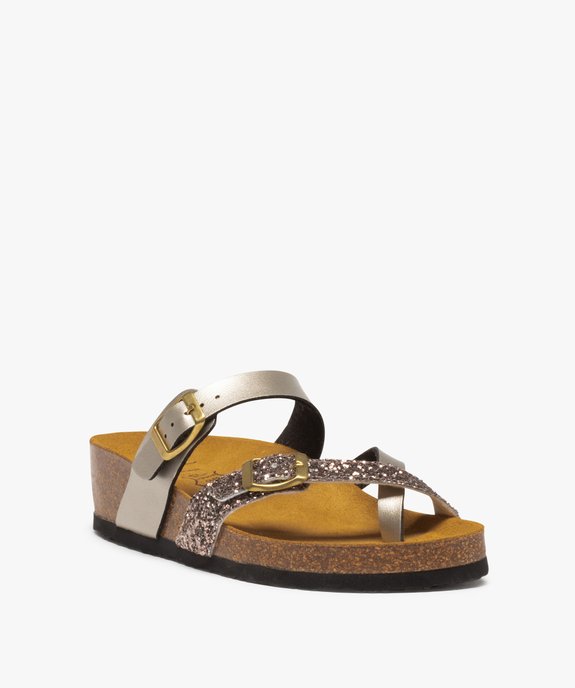 Mules femme avec brides scintillantes et pailletées vue2 - GEMO (CASUAL) - GEMO