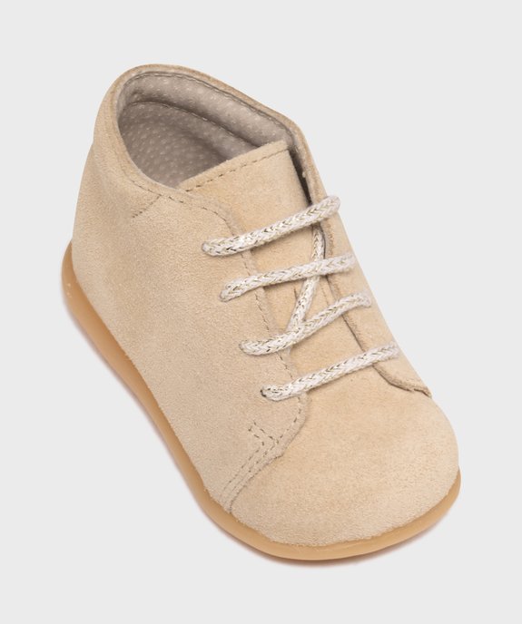 Chaussures premiers pas en cuir suédé à lacets bébé - Na ! vue6 - NA! - GEMO