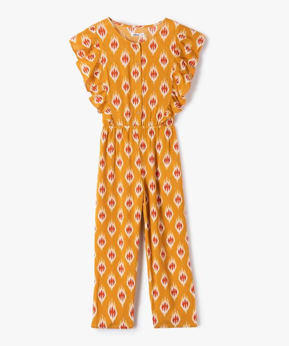 Combinaison pantalon fille imprimée avec volants sur les épaules vue2 - GEMO 4G FILLE - GEMO