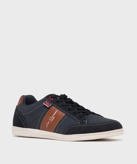 Baskets homme en toile basse style denim à bande contrastante - Lee Cooper - LEE COOPER Baskets homme en toile basse style denim à bande contrastante - Lee Cooper vue2 - LEE COOPER - GEMO