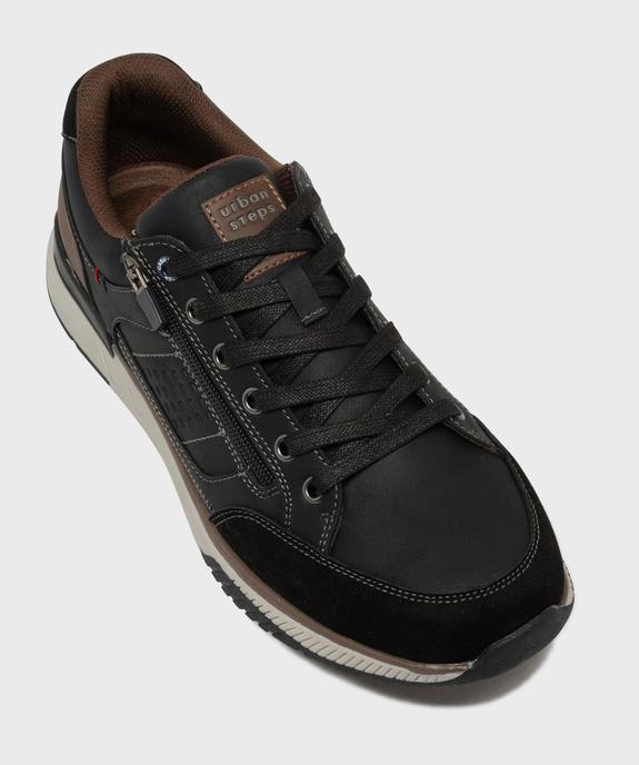 Baskets basses de ville à lacets et zip homme - Urban Steps vue5 - URBAN STEPS - GEMO