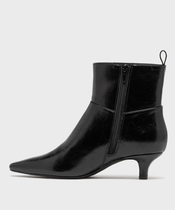 Boots vernis mat à bout pointu et kitten heels femme vue3 - FOLLOW ME - GEMO