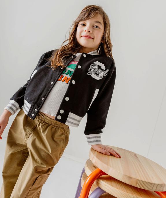 Blouson en molleton et fermeture pressionnée fille vue9 - GEMO (ENFANT) - GEMO