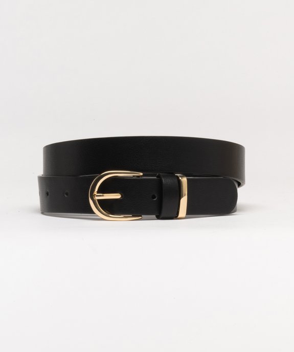 Ceinture lisse à boucle et passants en métal doré femme vue1 - GEMO (ACCESS) - GEMO