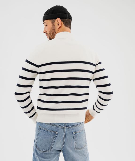 Pull en coton avec col montant zippé homme vue5 - GEMO (HOMME) - GEMO