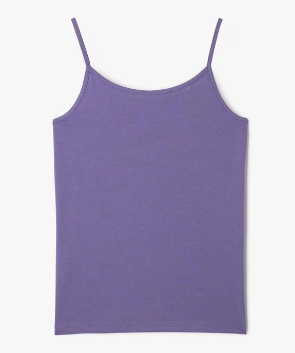 Débardeur en coton extensible à fines bretelles fille vue3 - GEMO 4G FILLE - GEMO