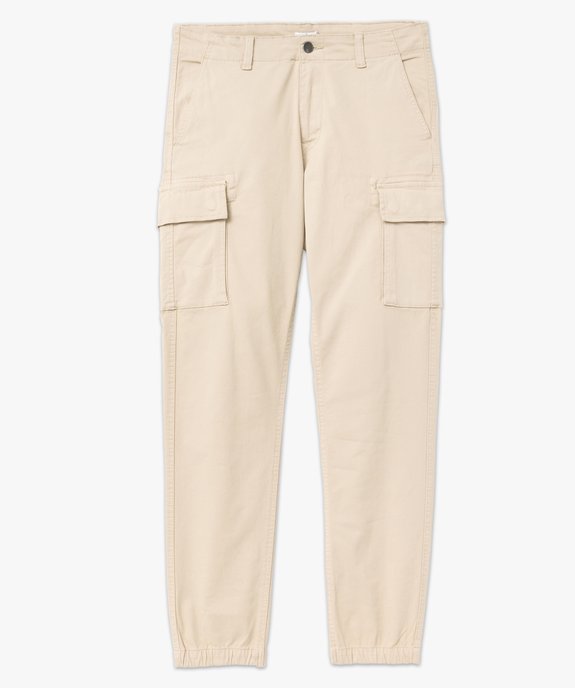 Pantalon cargo coupe straight en coton stretch homme vue4 - GEMO (HOMME) - GEMO