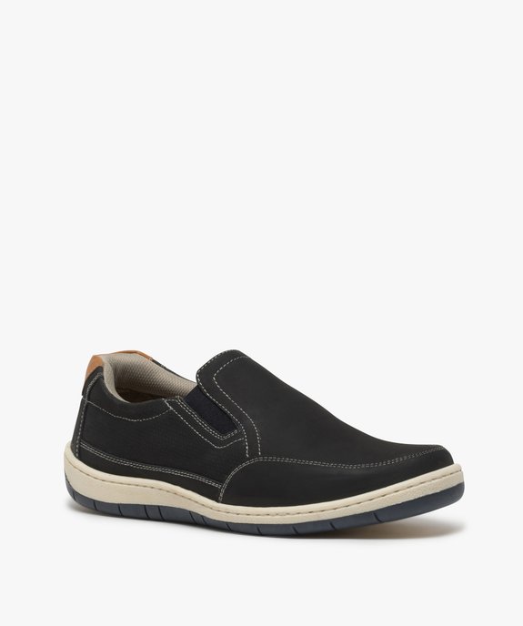 Chaussures bateau homme dessus cuir perforé – Terre de Marins vue2 - TERRE DE MARINS - GEMO
