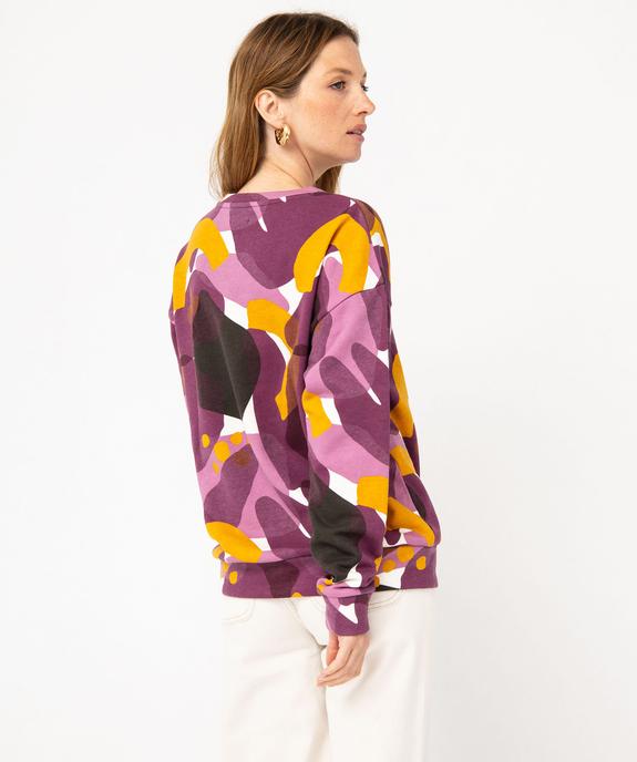 Sweat imprimé à col rond femme vue3 - GEMO 4G FEMME - GEMO