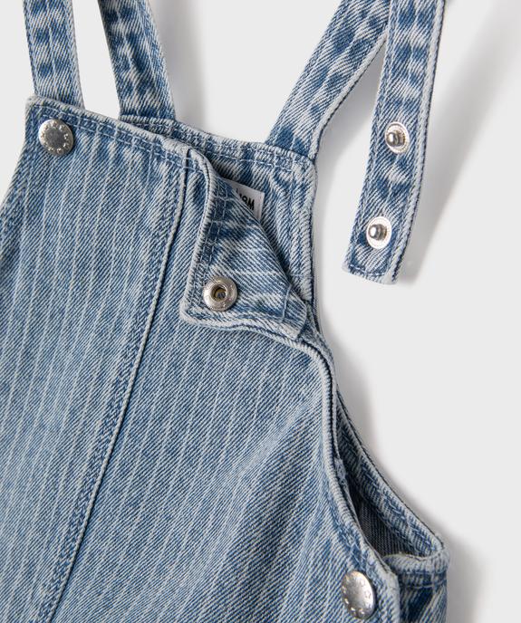 Robe en jean à bretelles bébé fille vue2 - GEMO(BEBE DEBT) - GEMO