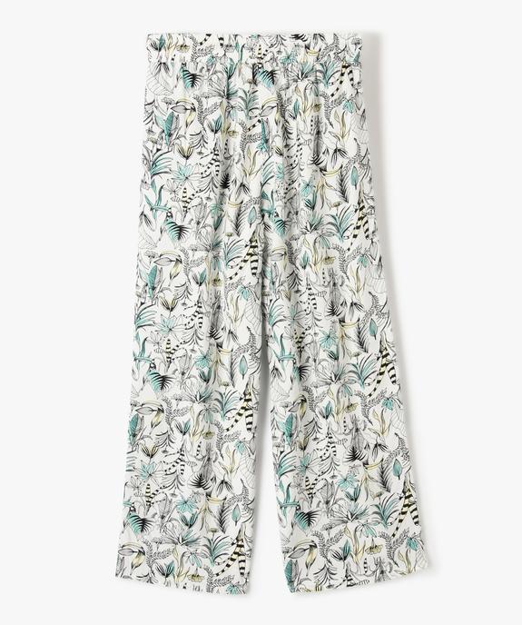 Pantalon fille imprimé avec taille élastiquée et ceinture à nouer vue3 - GEMO (JUNIOR) - GEMO