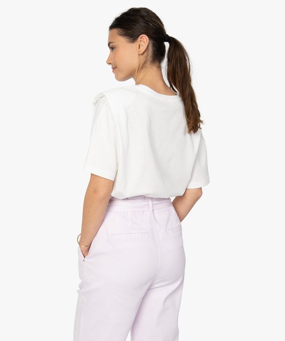 Tee-shirt femme à manches courtes et épaulettes vue3 - GEMO(FEMME PAP) - GEMO