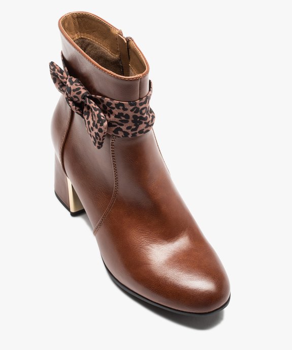 Boots femme unies à talon carré et bride foulard vue5 - GEMO(URBAIN) - GEMO