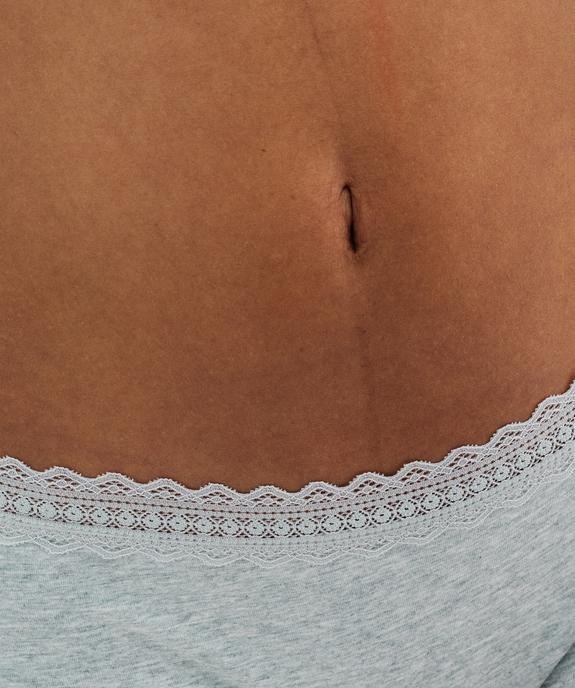 Shorty uni en coton stretch avec ceinture en dentelle femme (lot de 2) vue2 - GEMO 4G FEMME - GEMO