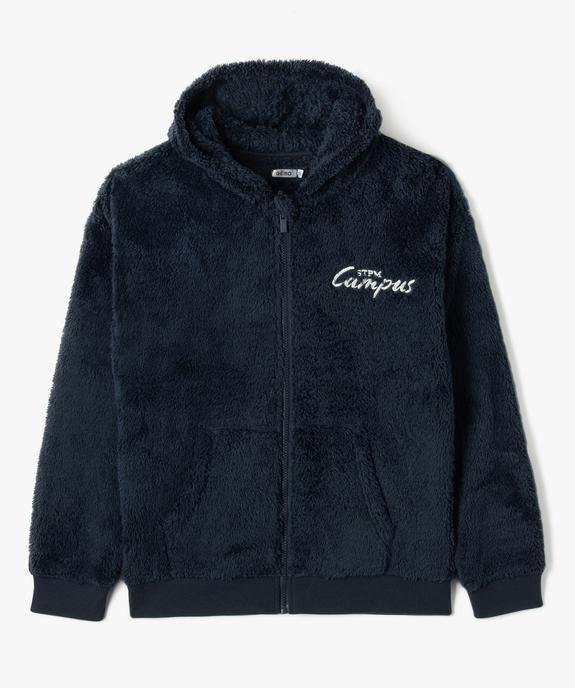 Sweat d’intérieur avec capuche en sherpa garçon vue1 - GEMO (JUNIOR) - GEMO
