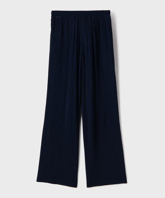 Pantalon large et fluide en viscose froissée fille vue3 - GEMO (JUNIOR) - GEMO