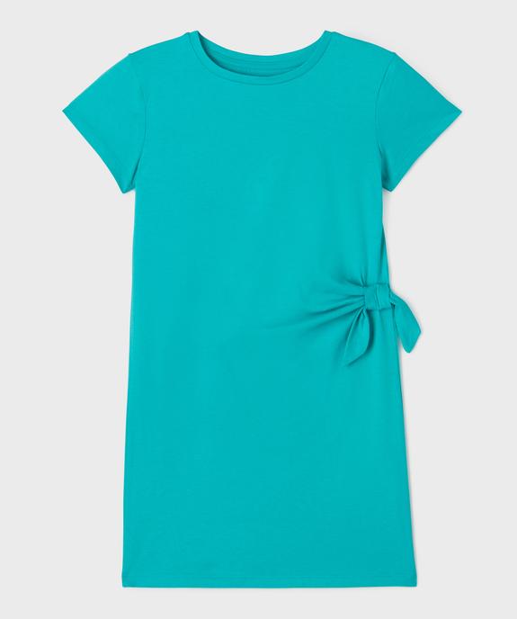 Robe tee-shirt avec noeud sur la hanche fille vue1 - GEMO (ENFANT) - GEMO