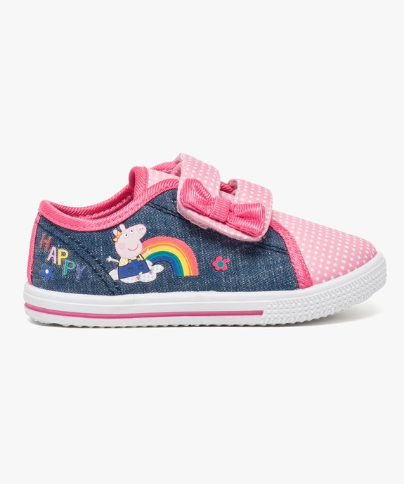 Baskets effet denim à scratchs - Peppa Pig vue1 - PEPPA PIG - GEMO