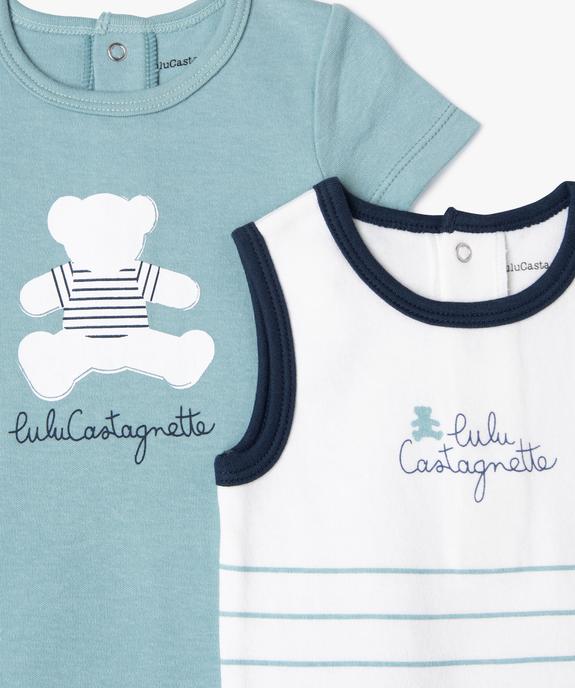 Bodies à manches courtes bébé garçon (lot de 2) - LuluCastagnette vue3 - LULUCASTAGNETTE - GEMO