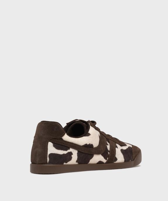 Baskets basses à lacets motifs pelage de vache femme - Camps United vue4 - CAMPS - GEMO