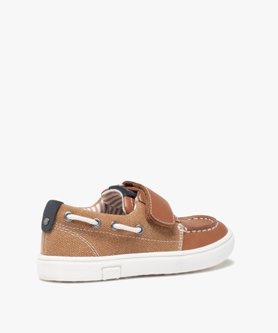 Chaussures bateau garçon bi-matières à scratch vue4 - GEMO (ENFANT) - GEMO