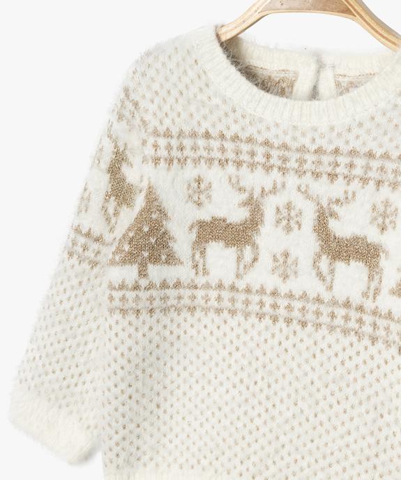 Pull de Noël en maille duveteuse et pailletée bébé fille vue3 - GEMO(BEBE DEBT) - GEMO