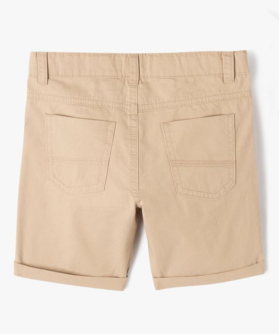 Bermuda en twill avec revers cousus garçon vue3 - GEMO 4G GARCON - GEMO