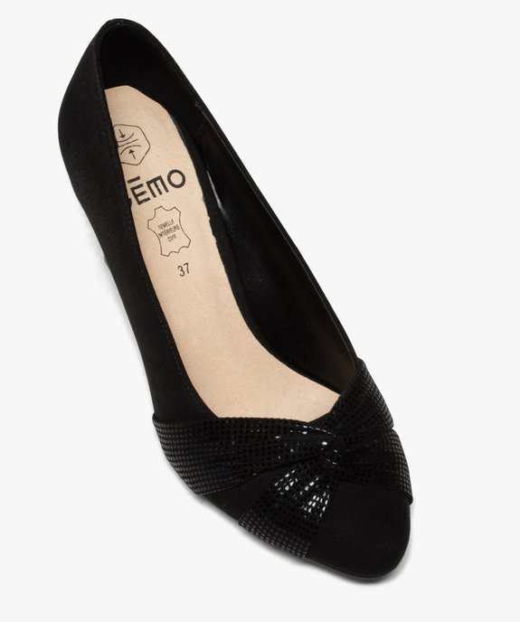 Escarpins femme en suédine avec effet drapé et verni vue5 - GEMO(URBAIN) - GEMO